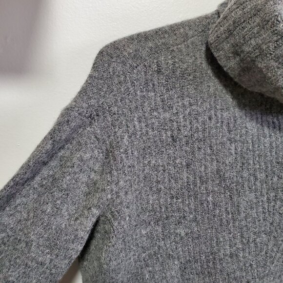 ANTHROPOLOGIE Moth Fireside Turtleneck Sweater Wool Blend Grey Women's Small - Picture 4 of 13